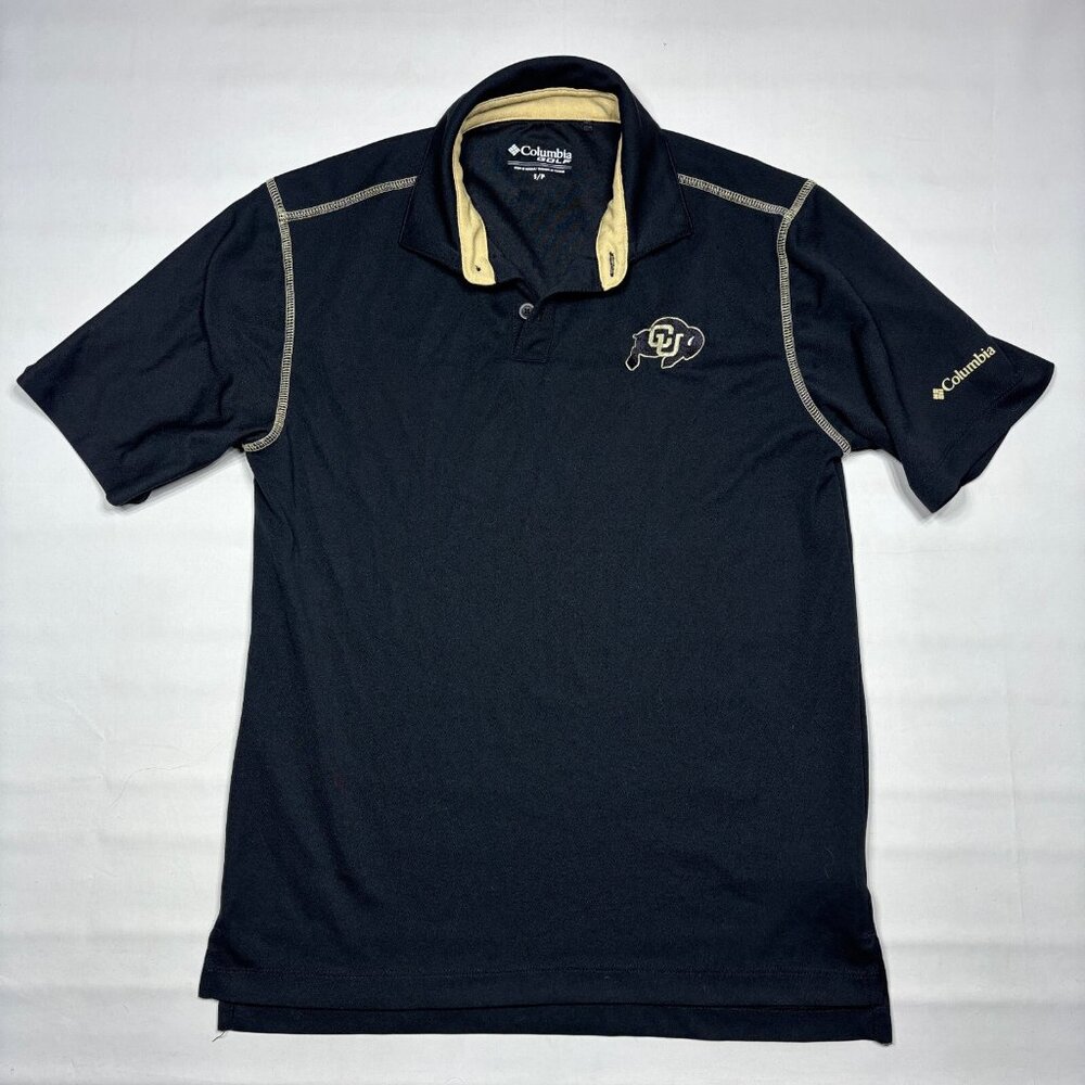 Columbia Golf CU Boulder Buffaloes Performance Polo Shirt Mens Small S Black
